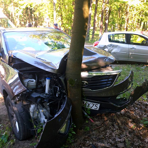 Wypadek na skrzyżowaniu Wareckiej i Potulickich. Maj 2017