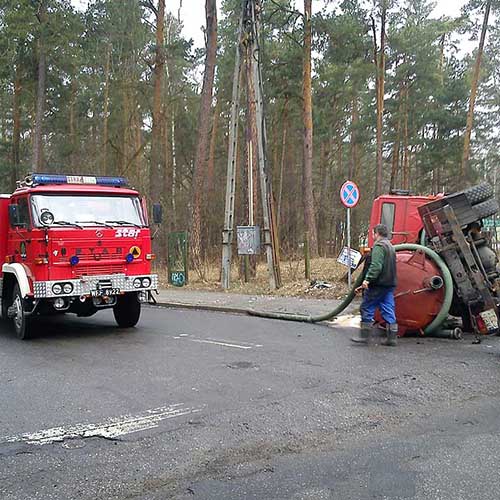 Nasz Star 244 podczas działań - Straż Pożarna Konstancin-Jeziorna