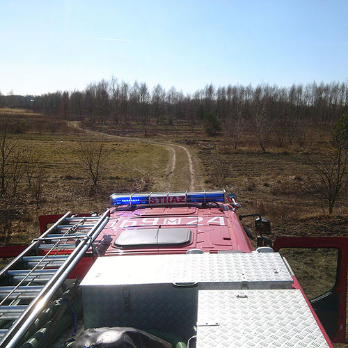 Widok z wozu gaśniczego - Straż Pożarna Konstancin-Jeziorna