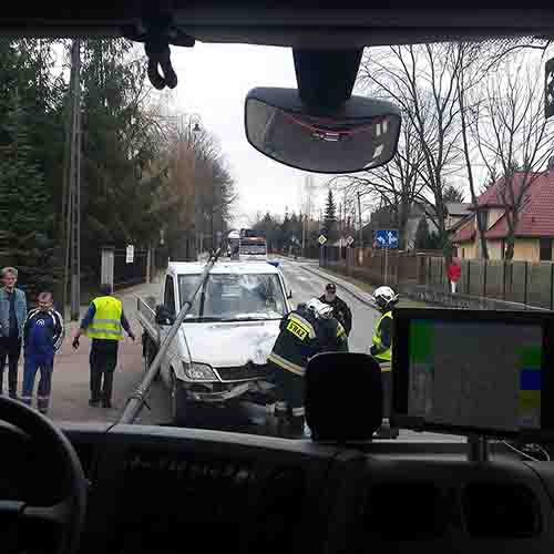 Widok na miejsce zdarzenia z naszego wozu gaśniczego