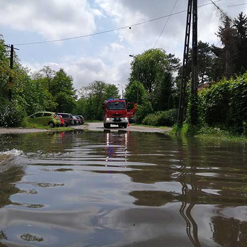 Zalane ulice Maj 2019. Straż Pożarna Konstancin-Jeziorna.