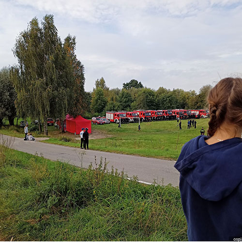 Wspólna obserwacja odprawy przed ćwiczeniami służb.